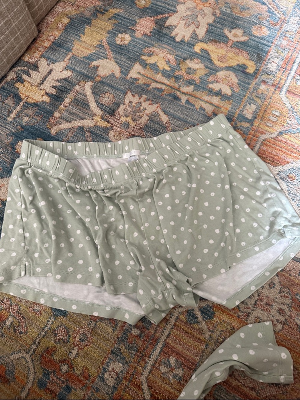 LAKE pajama green long sleeve short set - Picture 3 of 3